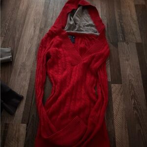 American Eagle Outfitters Red V-Neck Sweater